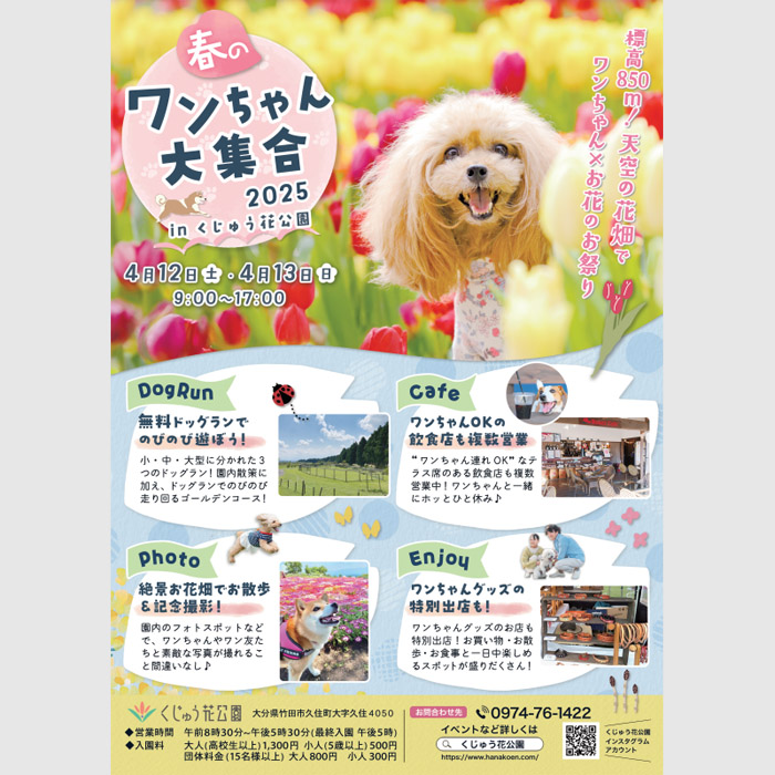 【返品不可】 春のワンちゃん大集合 2025 inくじゅう花公園（大分）｜わん 絵画