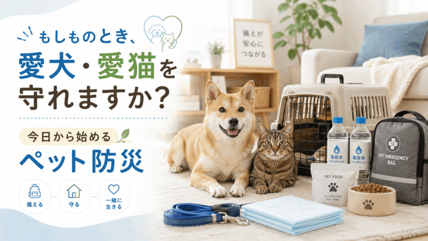 「犬と猫のペット防災|必要な備蓄品・同行避難・災害時の備え」 「犬と猫のペット防災|必要な備蓄品・同行避難・災害時の備え」